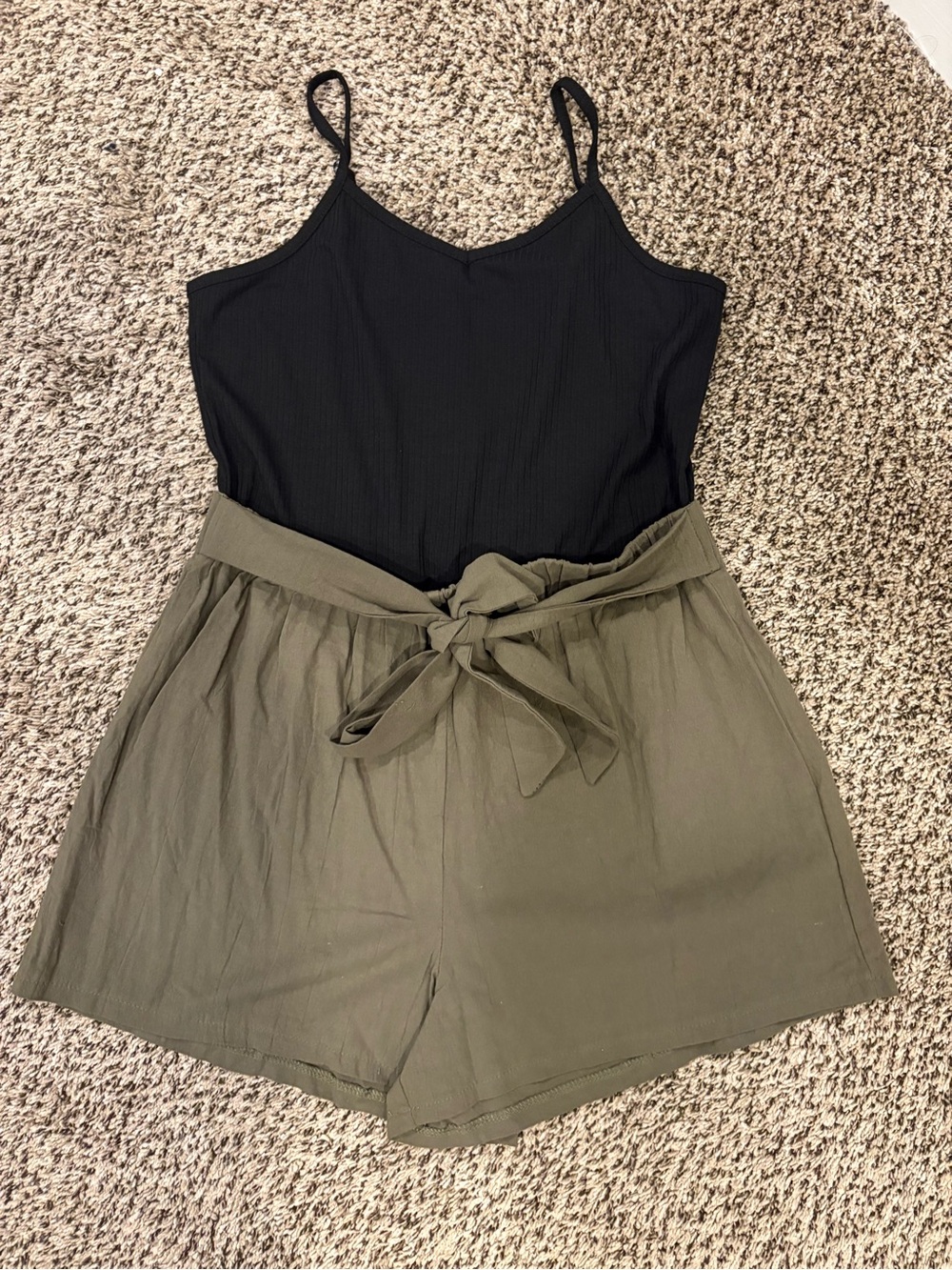 Olive Tie-Waist Women’s one piece romper